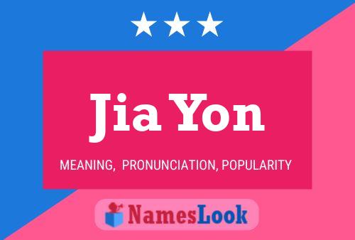 Jia Yon Name Poster