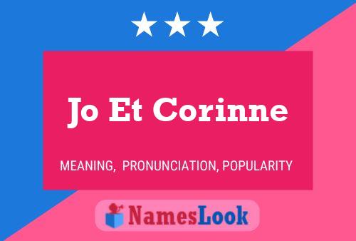 Jo Et Corinne Name Poster