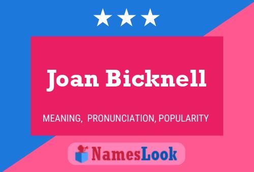 Joan Bicknell Name Poster