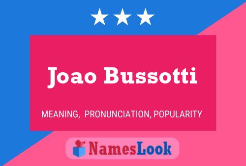 Joao Bussotti Name Poster