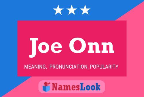 Joe Onn Name Poster