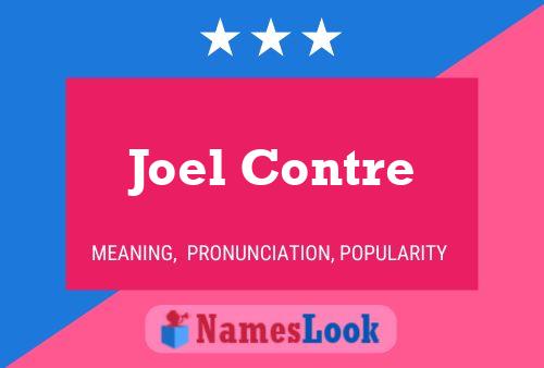 Joel Contre Name Poster