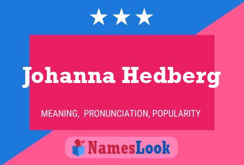 Johanna Hedberg Name Poster