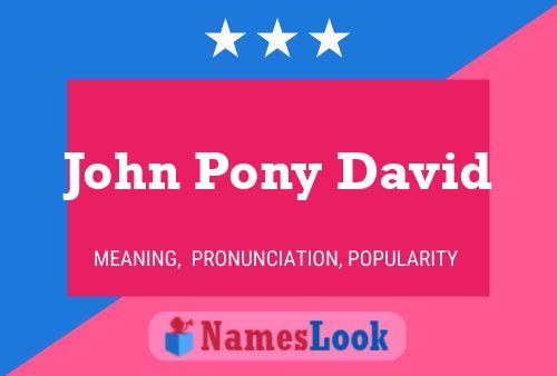 John Pony David Name Poster