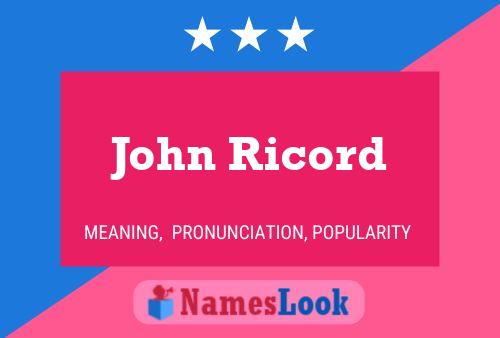 John Ricord Name Poster