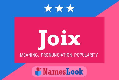 Joix Name Poster