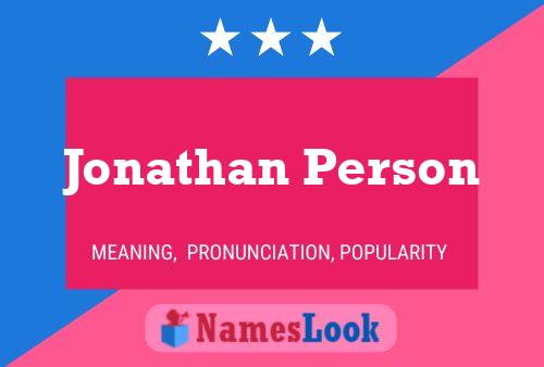 Jonathan Person Name Poster