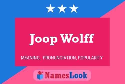 Joop Wolff Name Poster