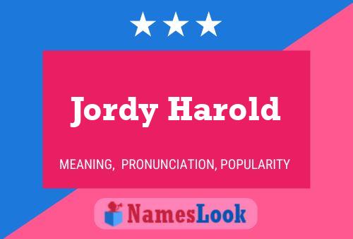 Jordy Harold Name Poster