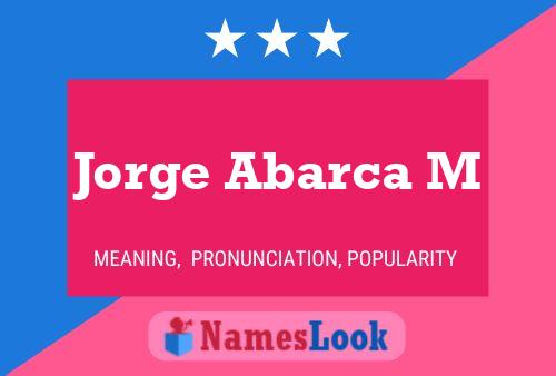 Jorge Abarca M Name Poster