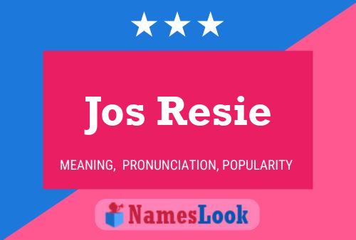 Jos Resie Name Poster