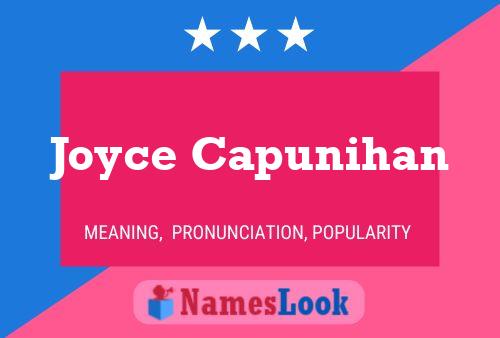 Joyce Capunihan Name Poster