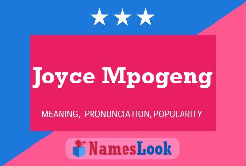 Joyce Mpogeng Name Poster