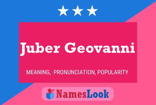 Juber Geovanni Name Poster