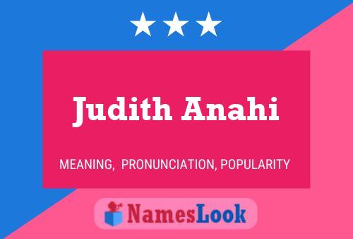 Judith Anahi Name Poster