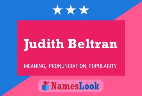 Judith Beltran Name Poster