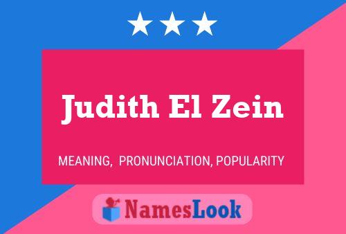 Judith El Zein Name Poster