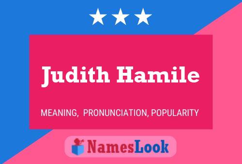 Judith Hamile Name Poster