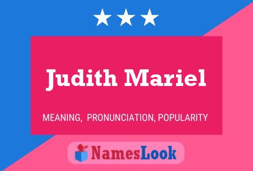 Judith Mariel Name Poster