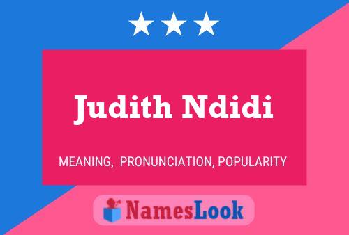 Judith Ndidi Name Poster