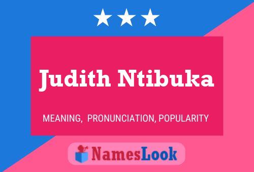 Judith Ntibuka Name Poster