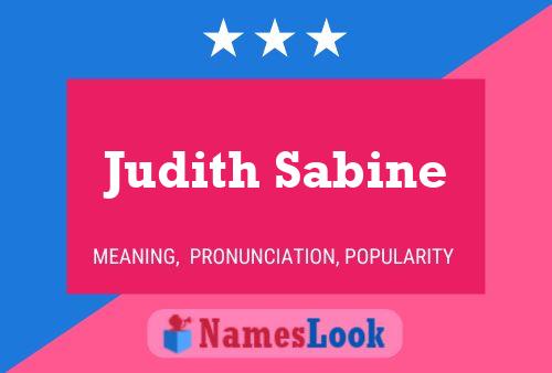 Judith Sabine Name Poster