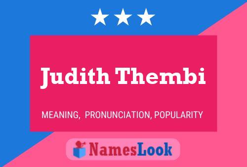 Judith Thembi Name Poster