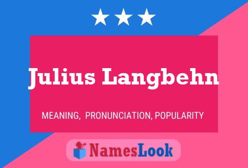 Julius Langbehn Name Poster