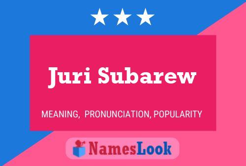 Juri Subarew Name Poster