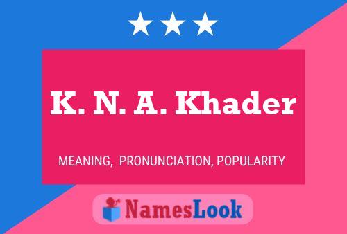 K. N. A. Khader Name Poster