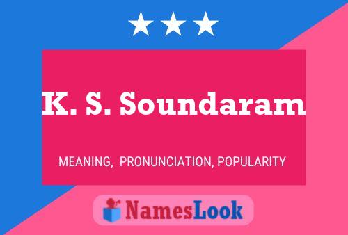 K. S. Soundaram Name Poster