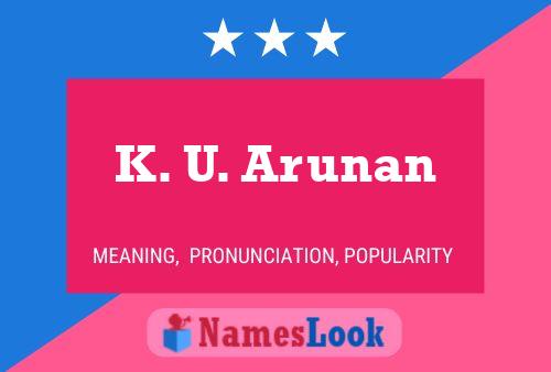 K. U. Arunan Name Poster