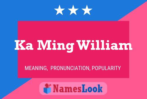 Ka Ming William Name Poster