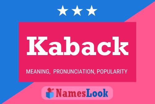 Kaback Name Poster