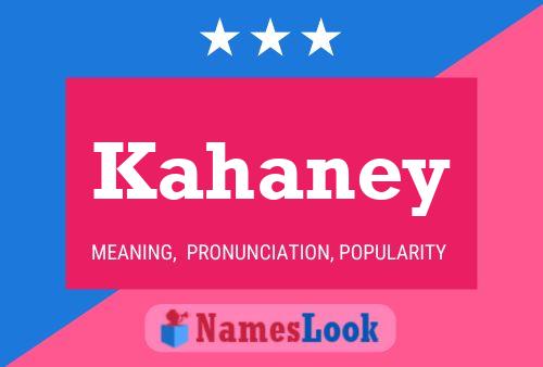 Kahaney Name Poster