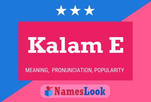 Kalam E Name Poster