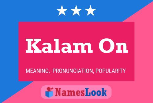 Kalam On Name Poster