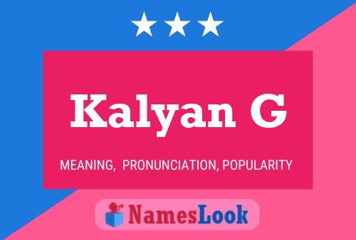 Kalyan G Name Poster