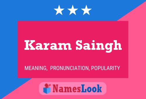 Karam Saingh Name Poster