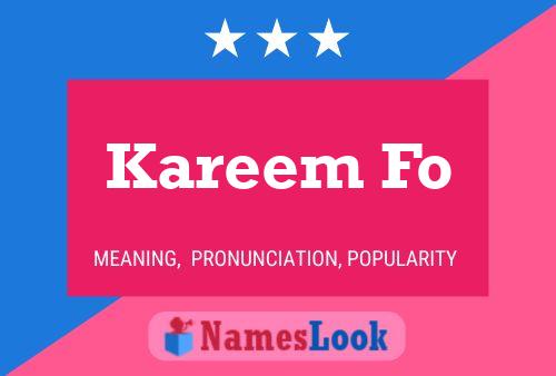 Kareem Fo Name Poster