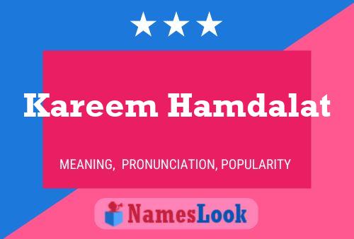 Kareem Hamdalat Name Poster