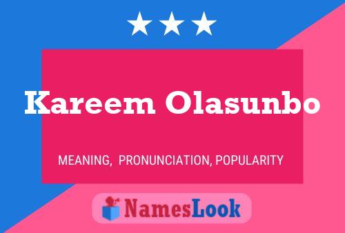 Kareem Olasunbo Name Poster