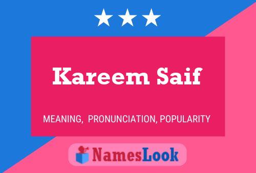 Kareem Saif Name Poster