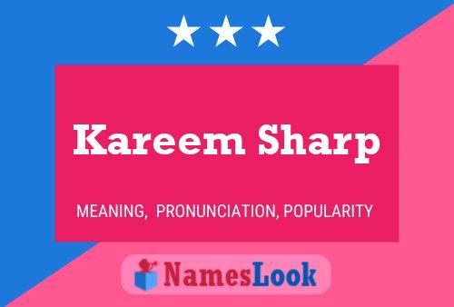 Kareem Sharp Name Poster