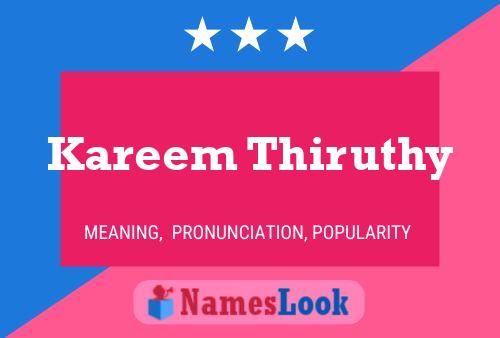 Kareem Thiruthy Name Poster