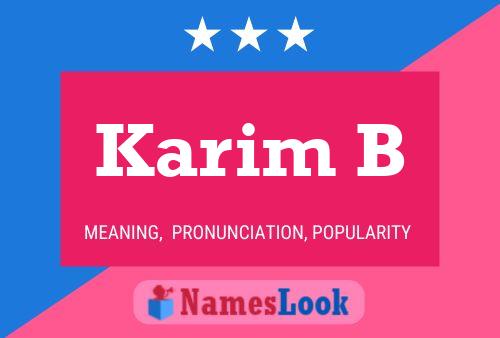 Karim B Name Poster