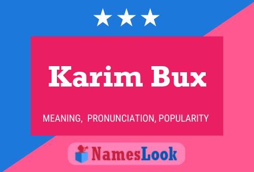 Karim Bux Name Poster