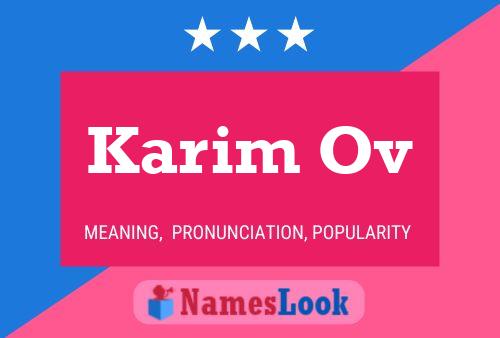 Karim Ov Name Poster