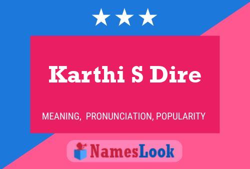 Karthi S Dire Name Poster