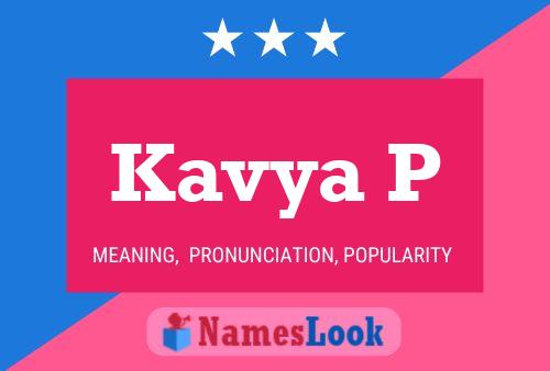 Kavya P Name Poster